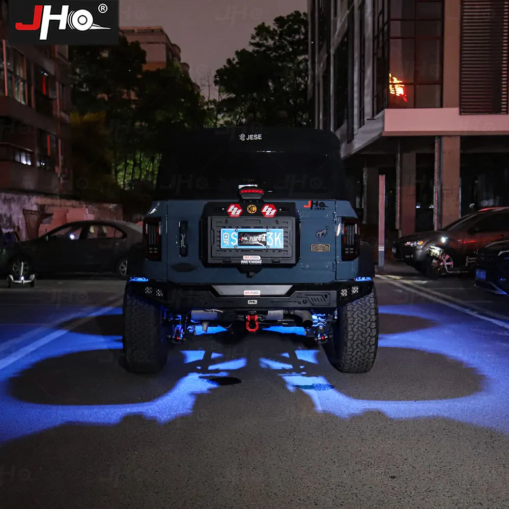 JHO 8 Pods LED Rock Lights Kit, APP/RF-bediening Veelkleurige Magic RGB Underglow Lights Muziekmodus Exterieur voor Ford Bronco 2022+