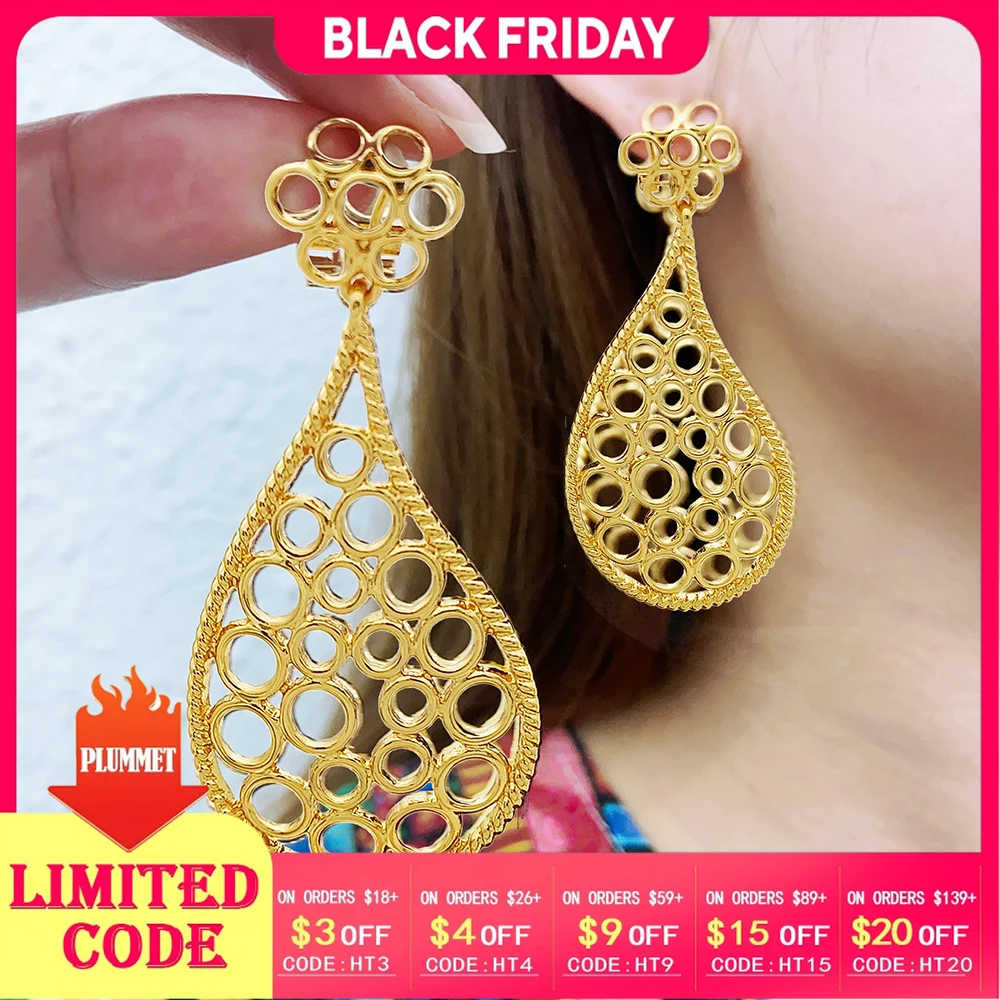 

Italian Earring for Women WaterDrop Hollow Out Earrings Weddings Party Gifts Accessories For Women Jewelry