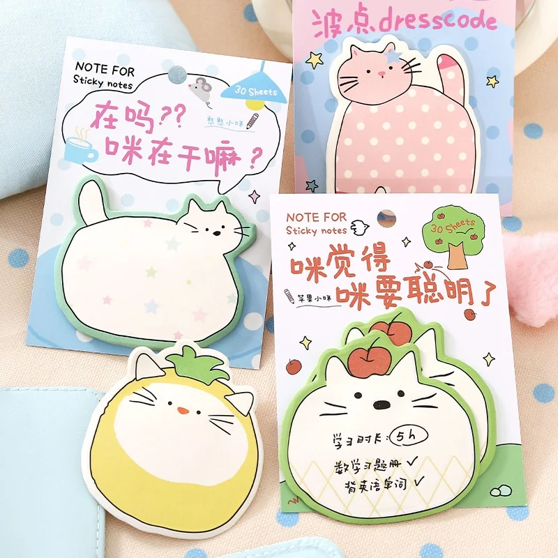 24pcs/lot Creative Cat Memo Pad Cute N Times Stationery Label Notepad Bookmark Post School Supplies
