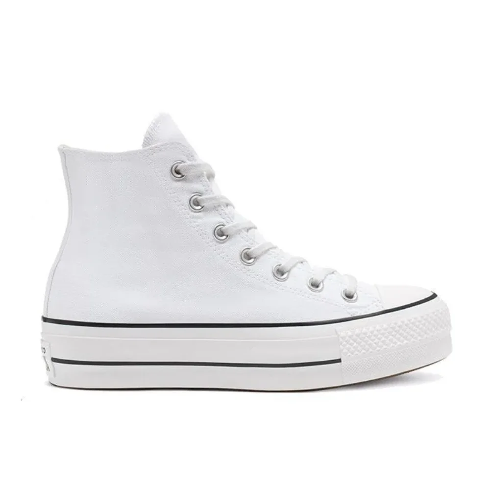 Converse White All Star Lift High Damenmode, einfache Segeltuchschuhe, bequem, leicht, lässig, Boardschuhe