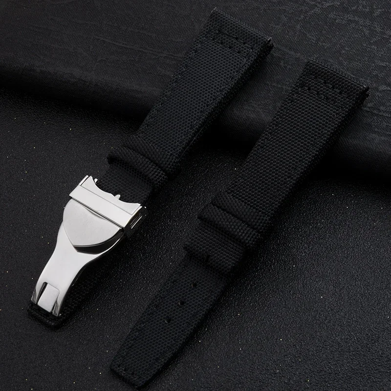 High Density Nylon Black Watchband 20mm 22mm Watch Band Fold Deployment Buckle Watch Accessories For TUDOR Strap Accessories