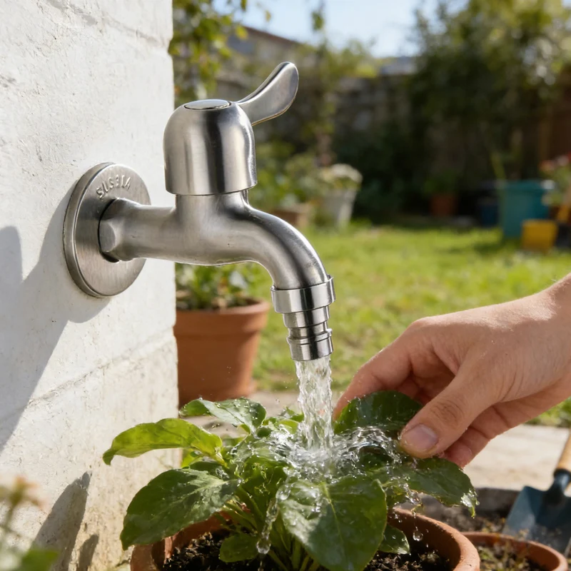 

Outdoor Garden Single Cold Water Tap Bathroom Faucets Mount Laundry Bathroom Kitchen Bath Tub Tap Kitchen Fixtures Water Faucet