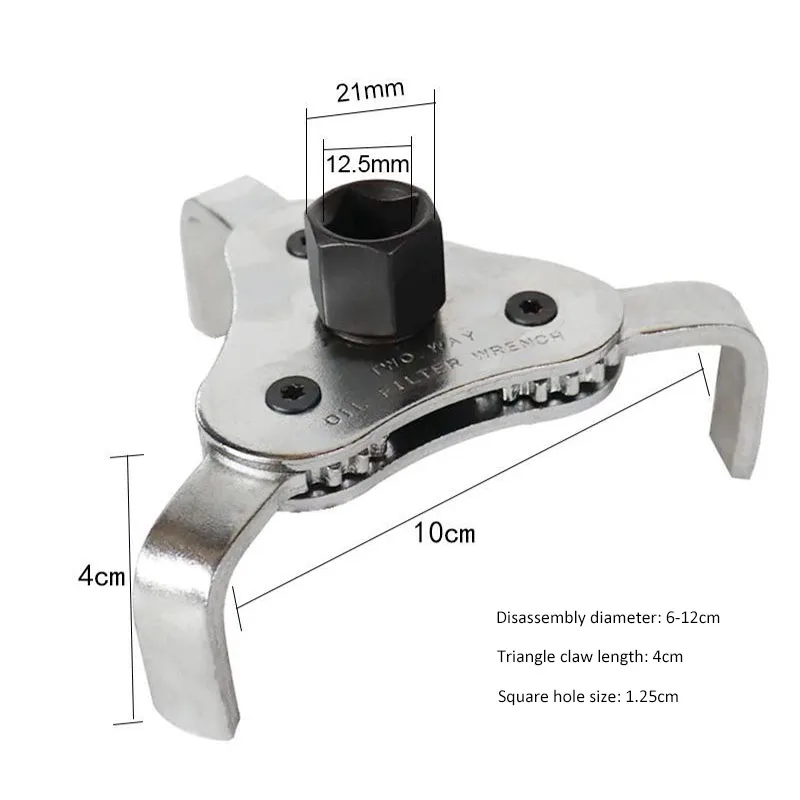 Llave de filtro de aceite ajustable Universal, herramientas de extracción de desinstalación, herramientas de reparación de automóviles con llave de desinstalación de 3 mordazas