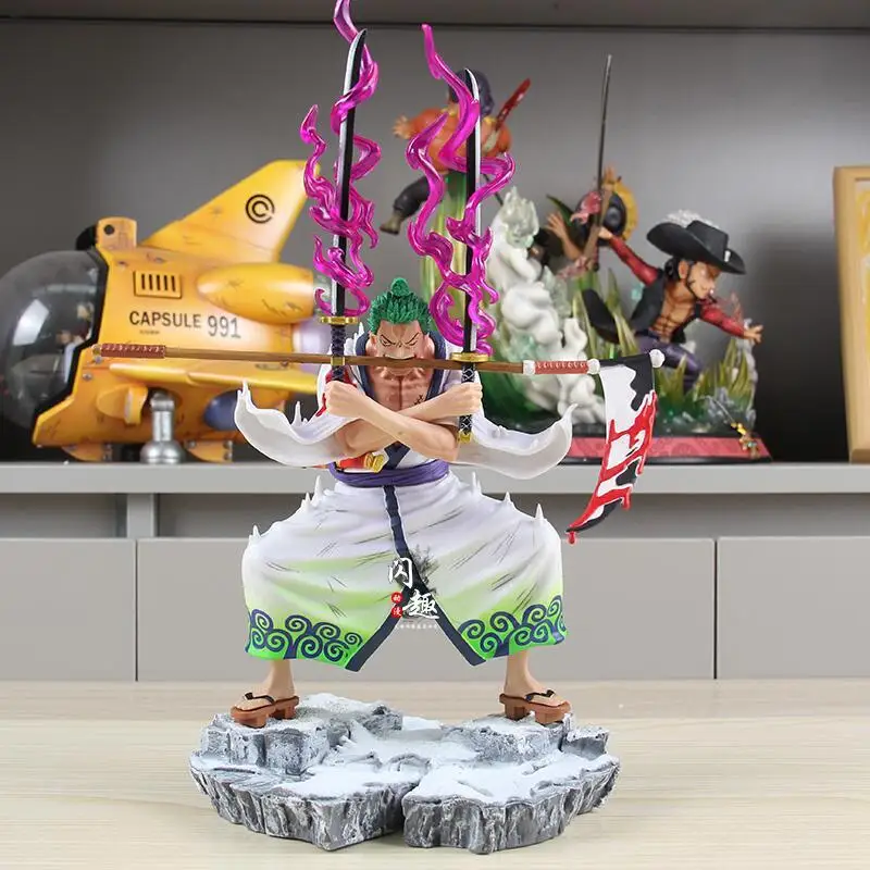 One Piece Roronoa Zoro Gk Action Figures Pvc Collection Cartoon Model Inferno Ghost Chopper Collection Ornament Room Decoration