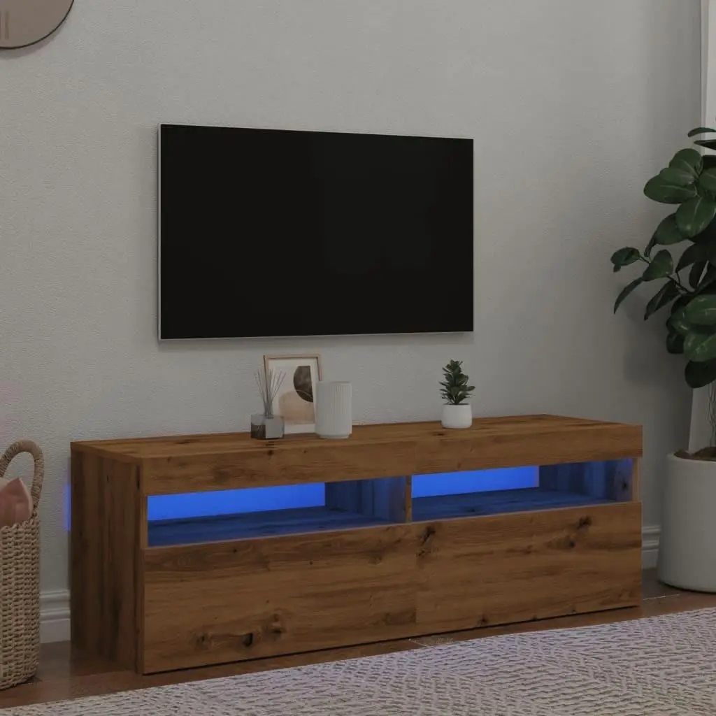 120x35x40 cm LED Light TV Cabinet in Artisan Oak - Engineered Wood Furniture