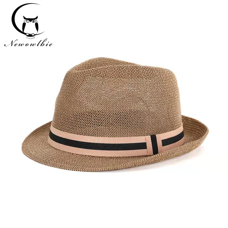 

Hat summer straw breathable sunshade men's and women's couple's hat retro sunscreen jazz hat outdoor leisure Beach Hat