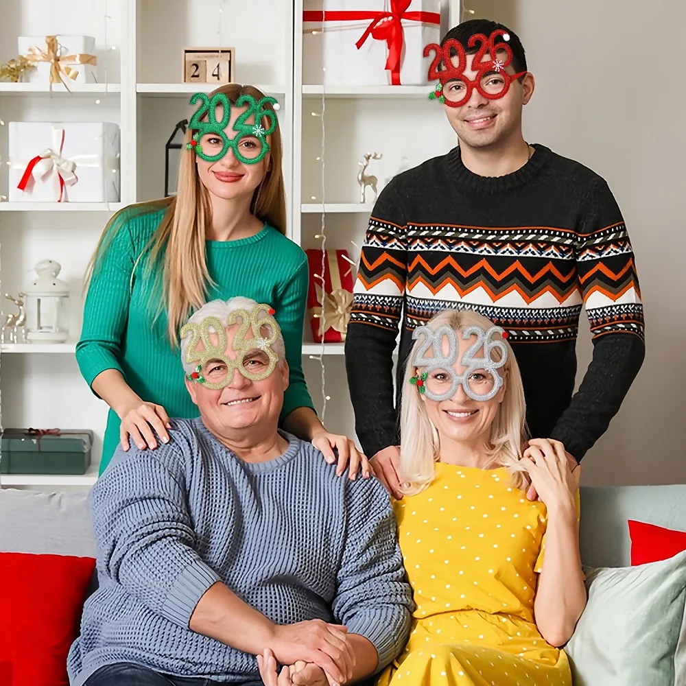 نظارات حفلات ليلة رأس السنة 2025 و2026 نظارات تزيين حفلات عيد الميلاد نظارات مهرجان مضحكة رقمية