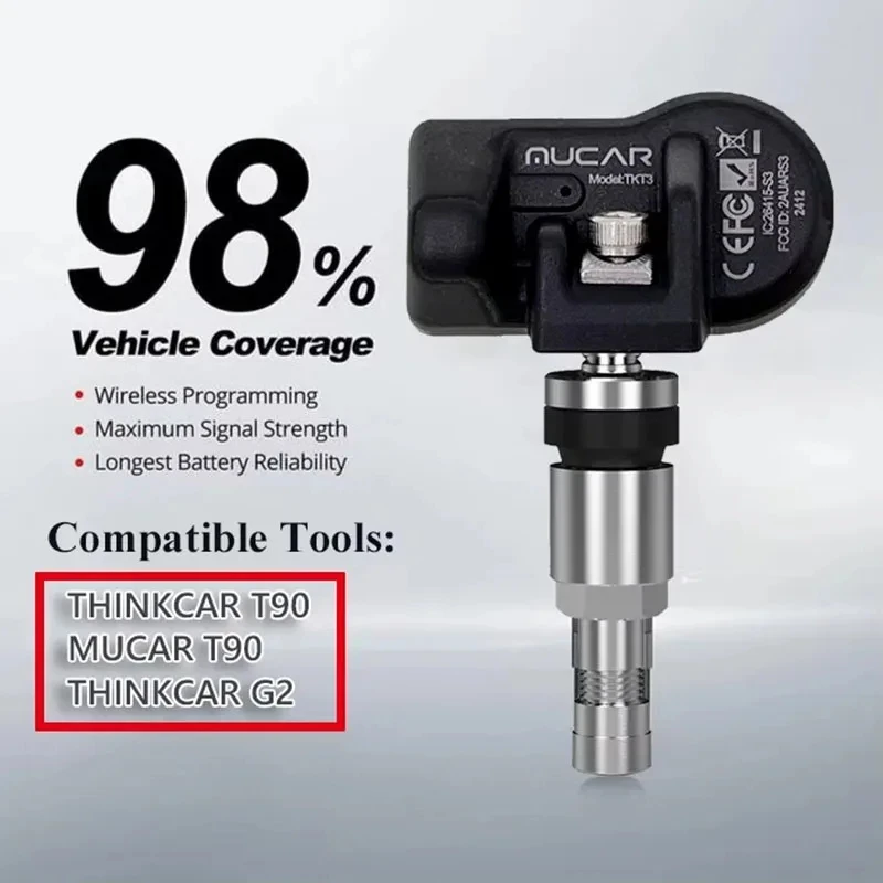 Mucar S3 Sensor TPMS 315MHz 433MHz Car Tire Pressure Diagnosis Tool Universal Sensor Programmable TPMS Update Thinkcar S2 S3