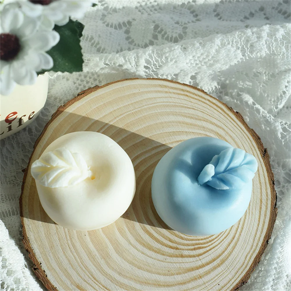 3D Christmas Apple Scented Candle Soap Slicone Mold DIY Xmas Gift Lovely Apple Fruit Chocolate Cake Decor Food Grade Mold