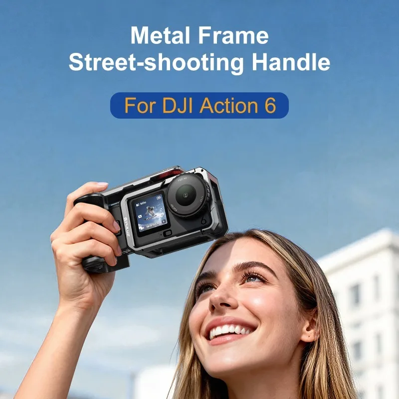 

Street-shooting Handle Metal Camera Cage For DJI Osmo Action 6 Camera Expansion Frame Adapter with Handle Grip