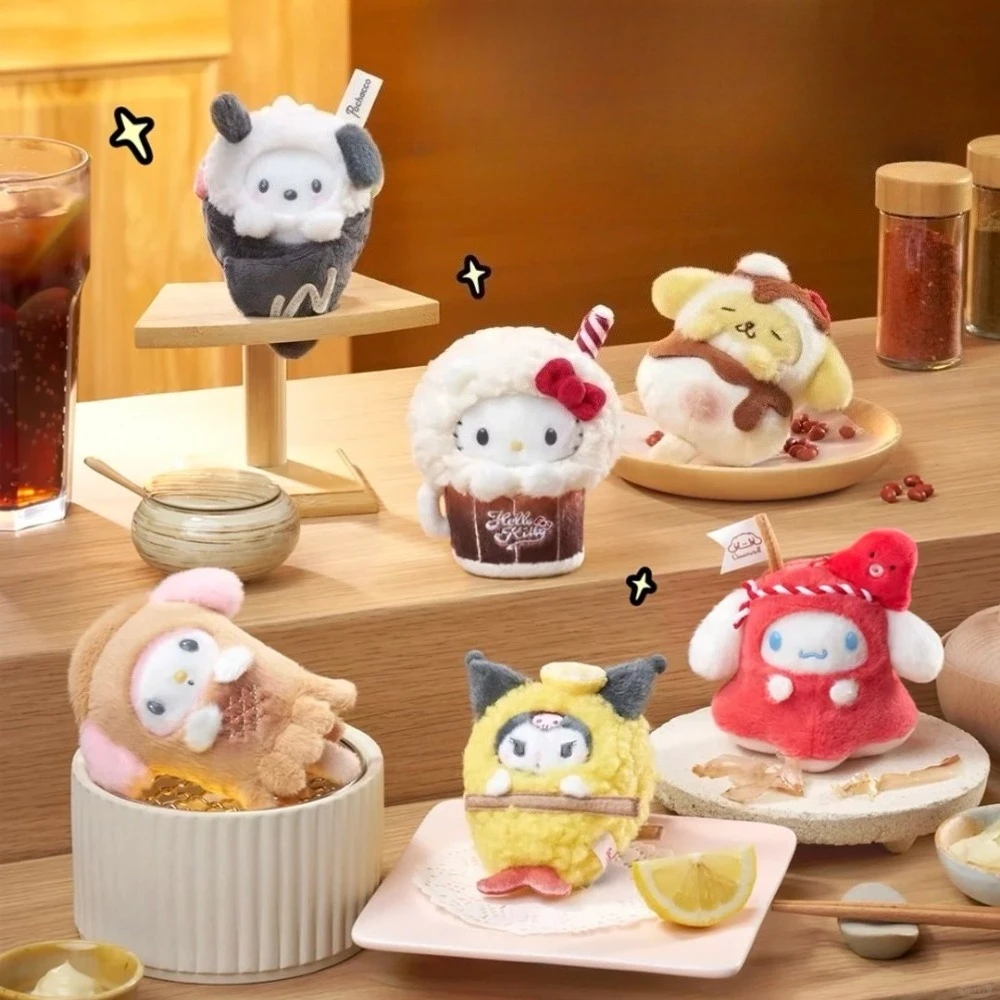 

Sanrio Midnight Food Time Series Blind Box Kitty Kuromi Anime Limited Edition Doll Pendant Keychain Figure Ornament Mystery Bag