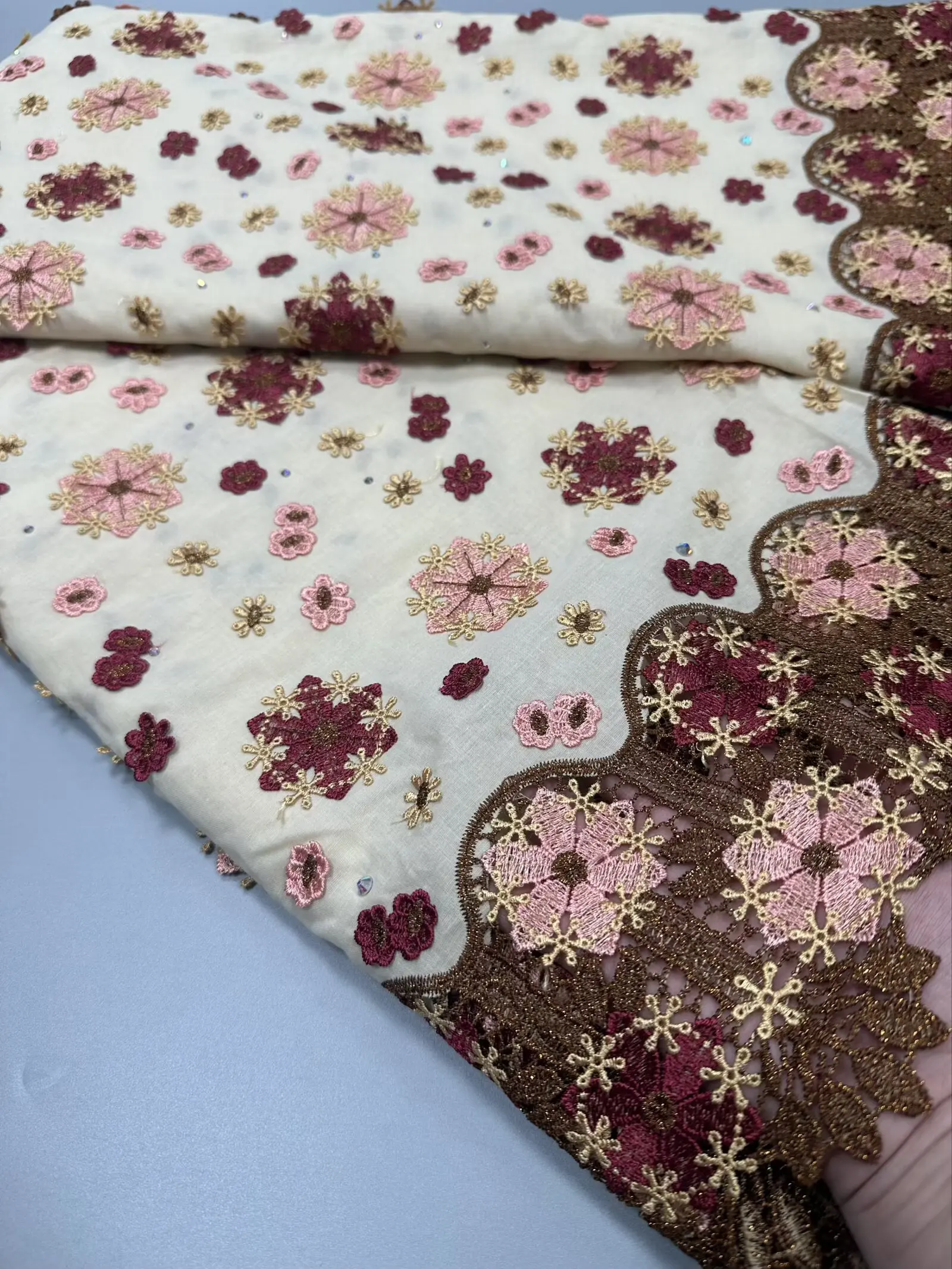 

Высококачественное африканское нигерийское кружево с пайетками и вышивкой из хлопка, тюль для свадебных и праздничных платьев, шифон, 5 ярдов, 2026 год