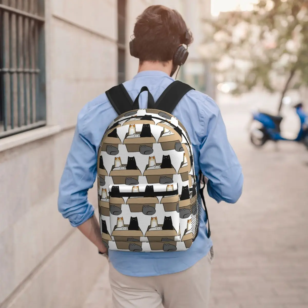 

Cats In A Box Backpack Student BookBag Children School Bag Laptop Shoulder Bags for Men Women