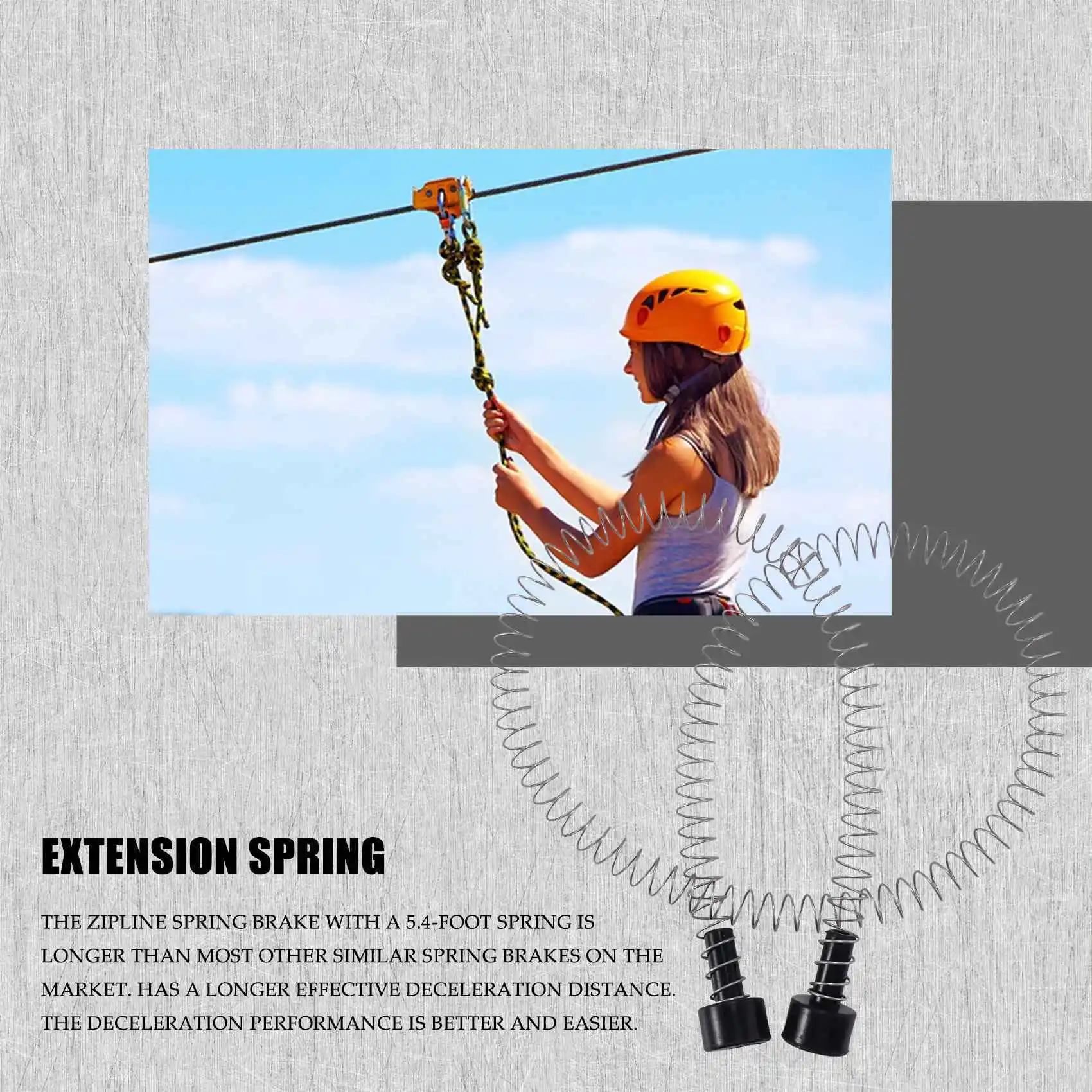 Imagem -03 - Zip Line Spring Brake Redutor de Velocidade Heavy Duty 165cm Aço Inoxidável