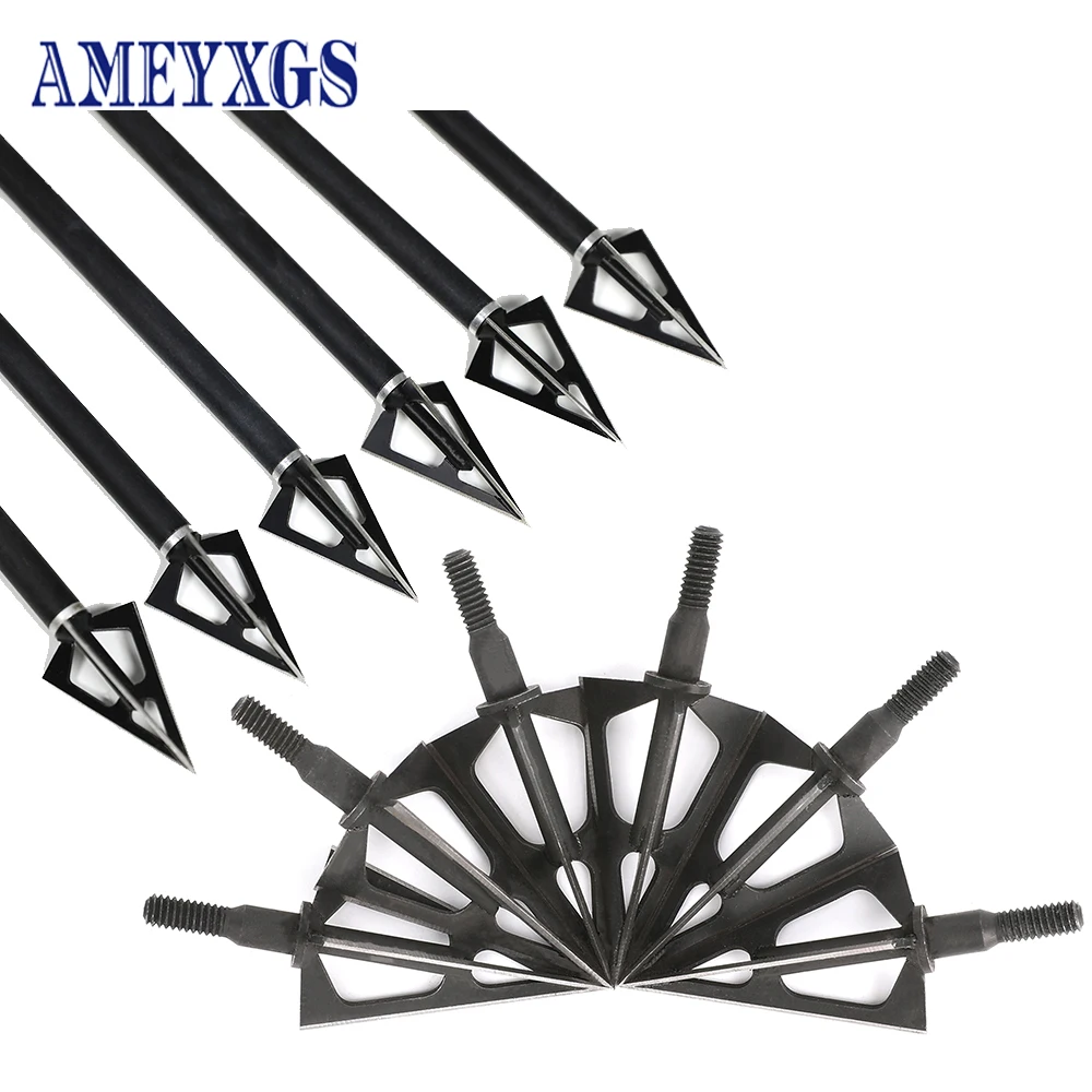 

Насадка для стрельбы из лука, 12 шт., наконечник для стрелы 100 зерен, универсальная нить, 3 лезвия, острый вал для стрел «сделай сам», аксессуары для стрельбы из лука