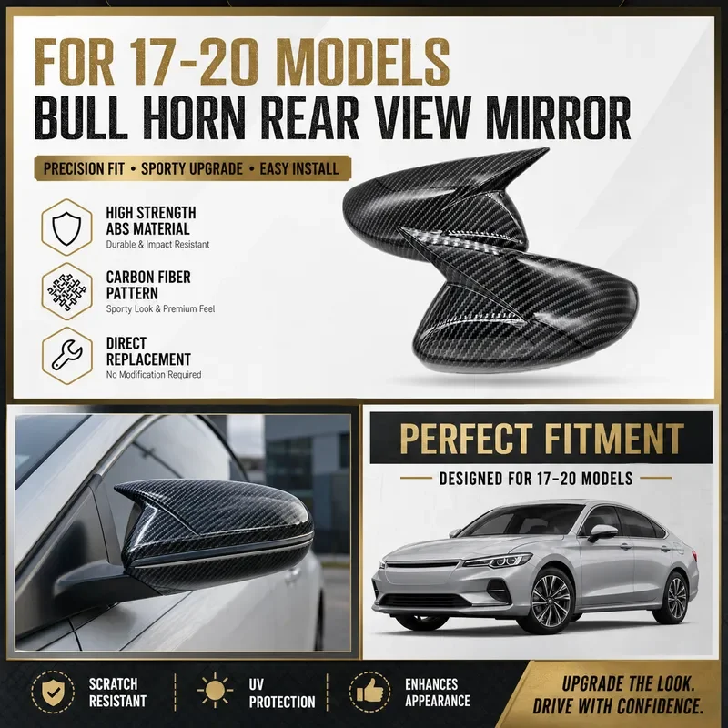 For Volkswagen Viloran 2017-2020 Carbon Fiber Rearview Mirror Cover Devil Ear Horn Shell Car Styling Accessories Modification