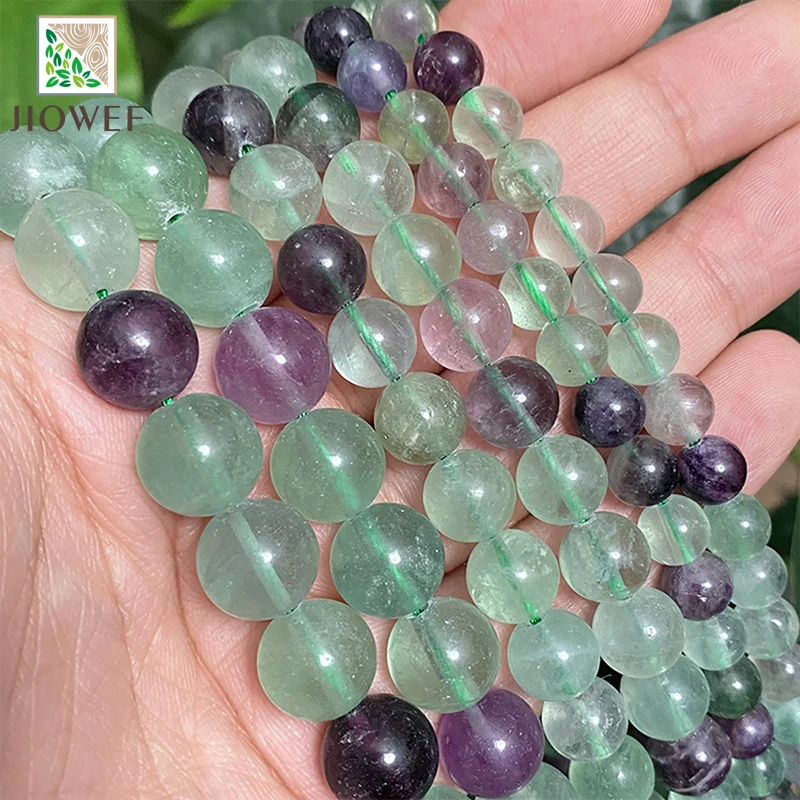 Natural Green Fluorite Stone Round Loose Beads DIY Bracelets Earrings Necklace For Jewelry Making 15'' Strand 4/6/8/10/12mm