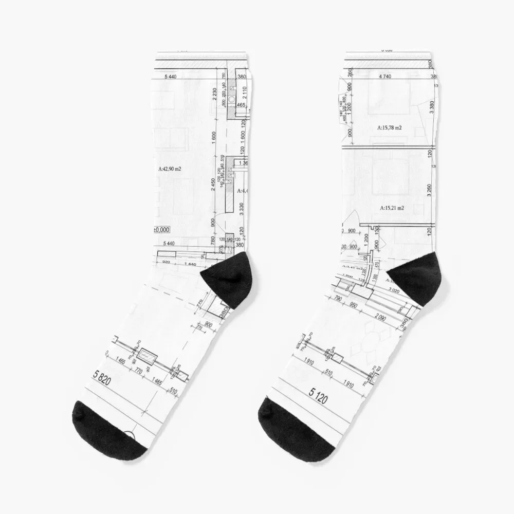 

Detailed architectural private house floor plan, apartment layout, blueprint. Vector illustration Socks