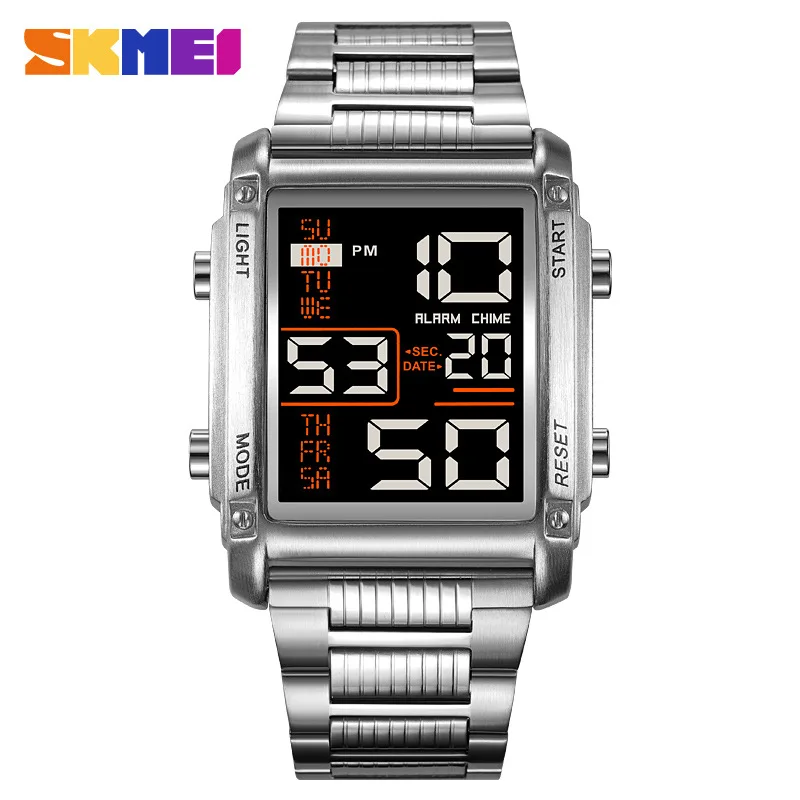 SkmeiElectronic Watch Мужские квадратные часы Многофункциональные светящиеся водонепроницаемые электронные часы Спортивные часы