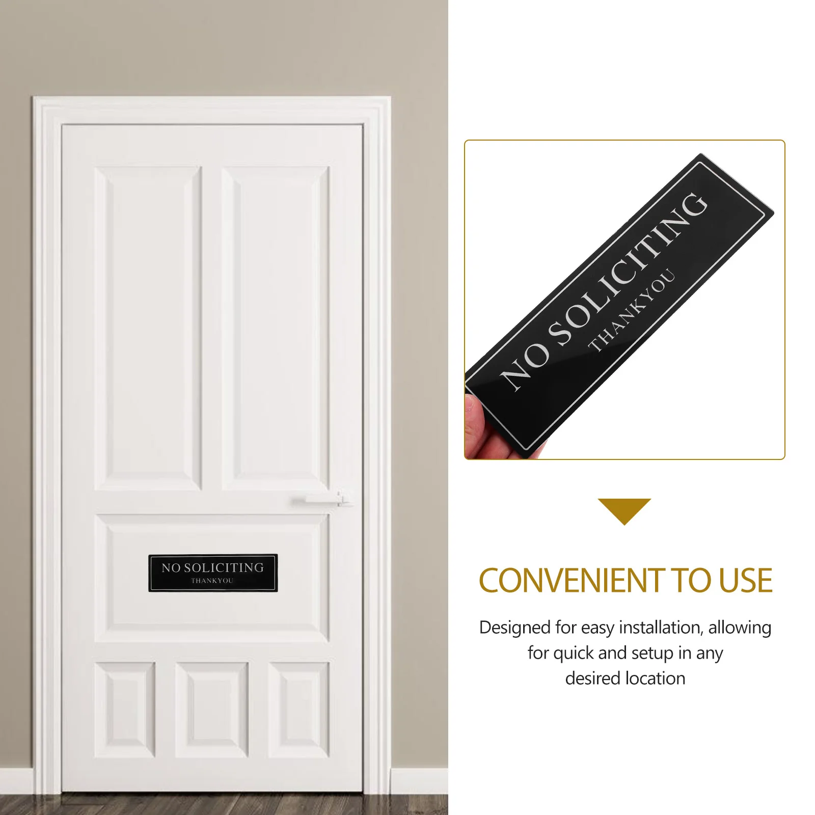 

Acrylic No Soliciting Sign Waterproof Easy Install No Soliciting Sign for Front Door Yard Window