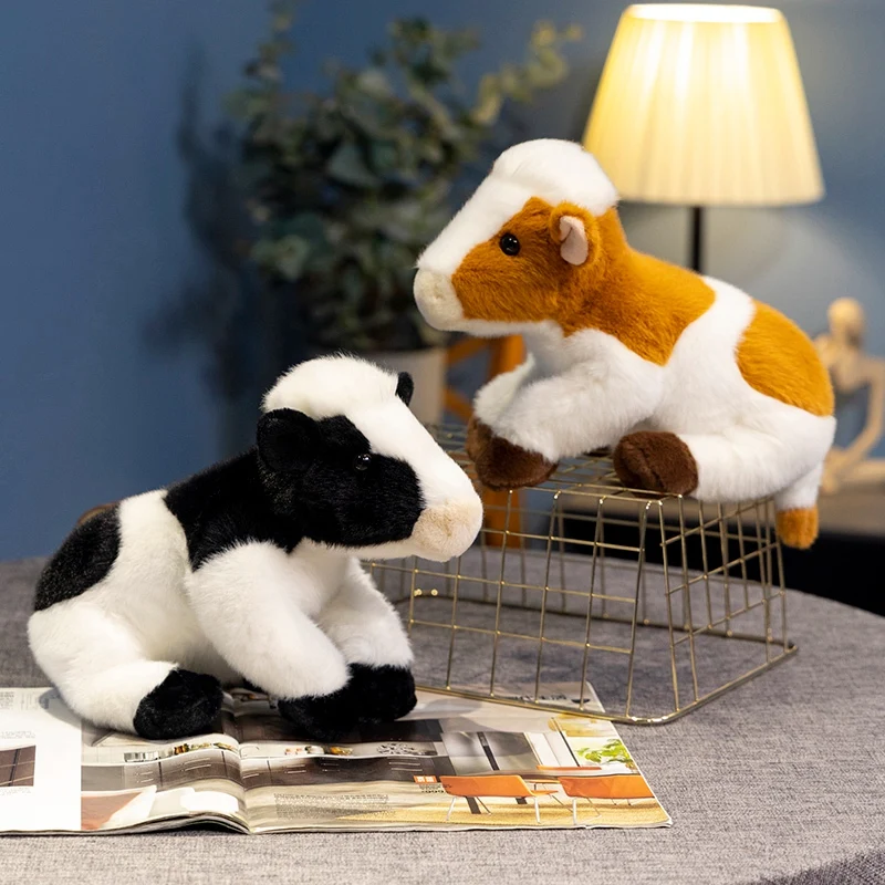

22cm Simulated Calf Plush Doll Lifelike Animal Calf Doll Soft Stuffed Cow Bull Plush Toy Farm Game Props Child Birthday Gift