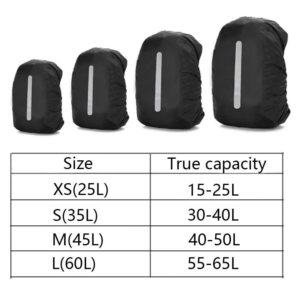 KoKossi 1Pcs 20L-60L Climbing Backpack Rain Cover Reflective Camo Outdoor Waterproof Bag Camping Hiking Bag Dust Cover Unisex image 3