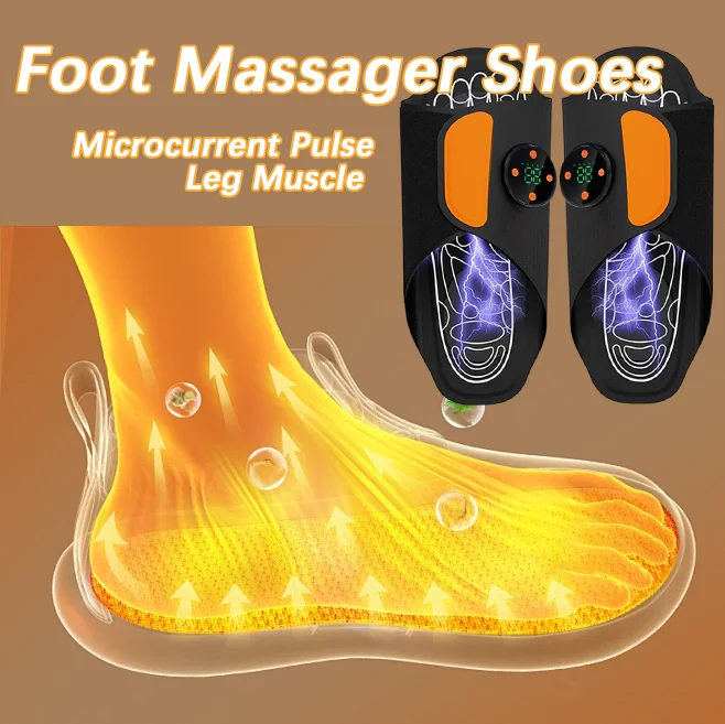 EMS Foot Massage Pad Acupoint Slippers Therapy Foot Massage Boots Microcurrent Pulse Leg Muscle Relief Plantar Inflammation Foot