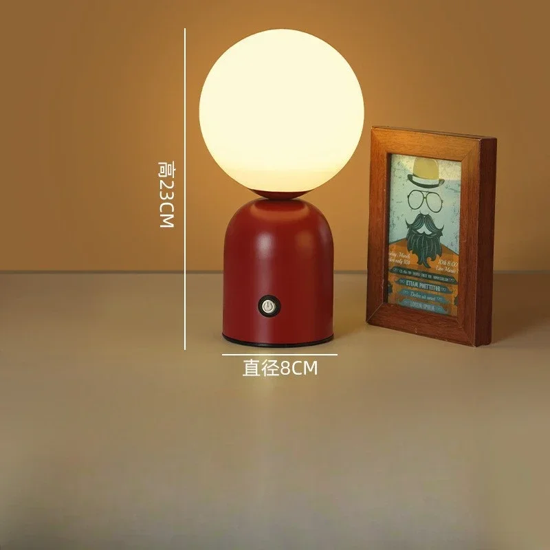 Nordic Rechargeable Table Lamp Desktop Decoration Lamp Coffee Shop KTV Atmosphere Bedside Lighting Fixture