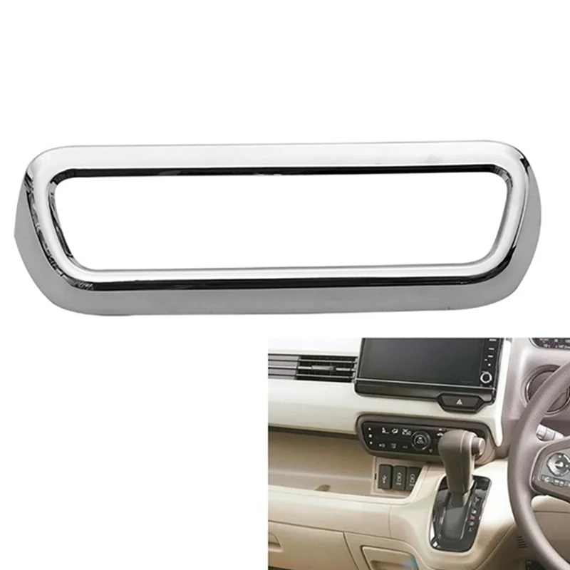 Chrome Interior Console Air Condition Adjust Panel Cover Trim for Honda Nbox N-Box JF3/4 2017+