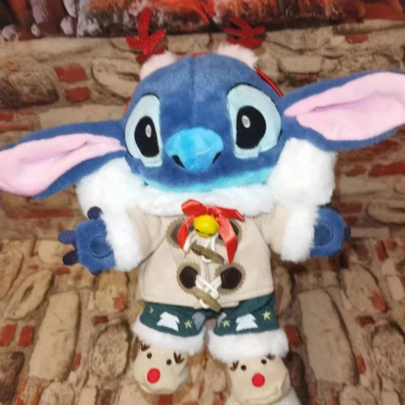 Disney-Lilo & Stitch Cartoon Angel Plush Doll, Brinquedo de Rena, Kawaii Recheado, Presente de Aniversário Infantil, Natal, Novo, 30cm