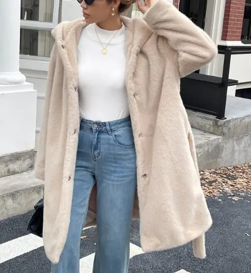 

Y2K Spicy Girl Style Plush Long Sleeved Coat Women's Coat Women's Clothing 2025 Autumn and Winter