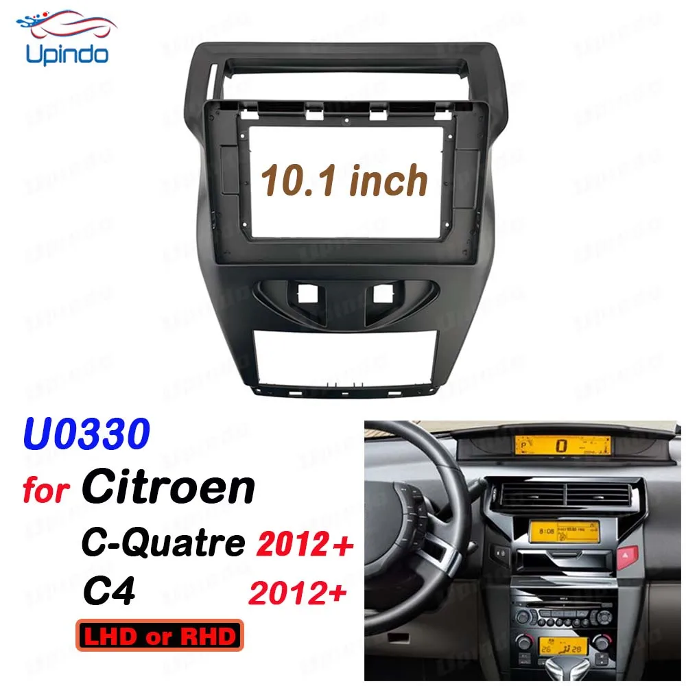 

For Citroen C4 C-Quatre 2012+ Car Accessories 2 Din 10.1 Inch Radio Fascia Panel Frame ABS+PC Plastic Dashboard Trim Kit