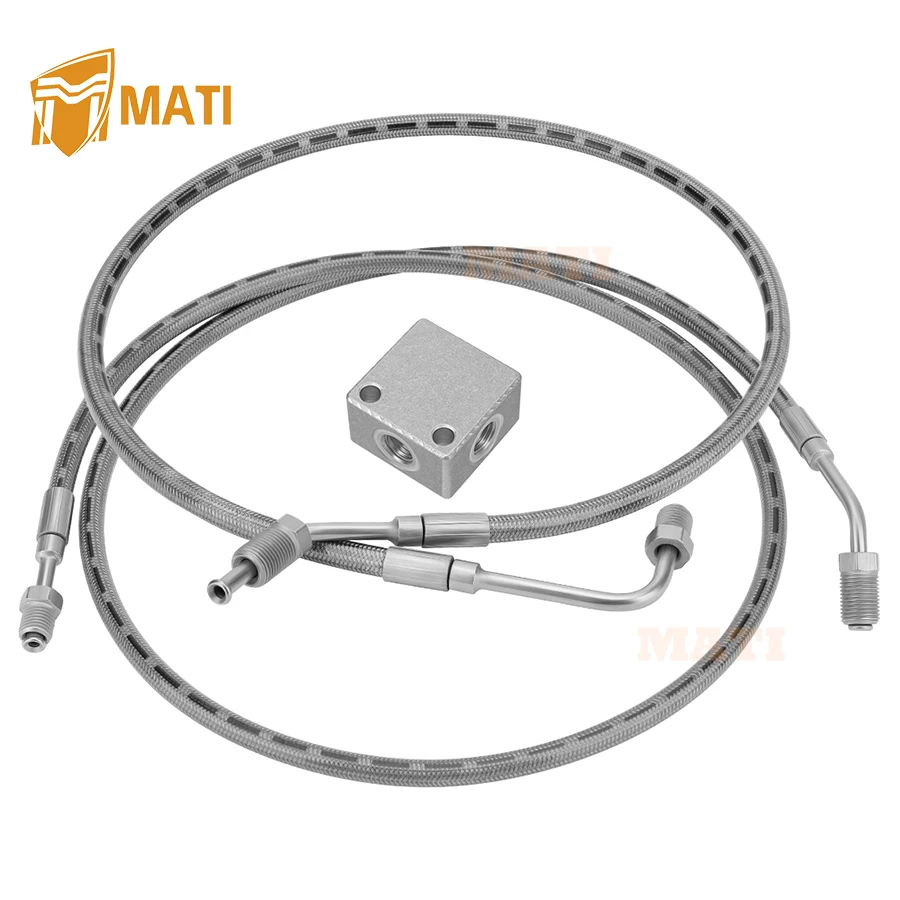 

MATI Rear Brake Hose Lines & Fitting Cross for Polaris Ranger TM 650 2004 Ranger 500 4x4/6x6 2000-2004 Ranger 425 2x4 2001-2004