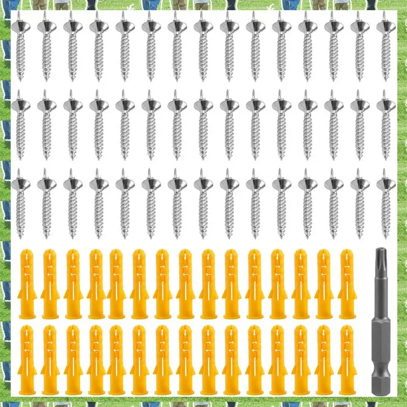 FTS 50 Uds clavos sin costuras tornillo de doble cabeza zócalo de madera maciza clavos sin costura línea de pie clavos especiales tornillos de seguridad