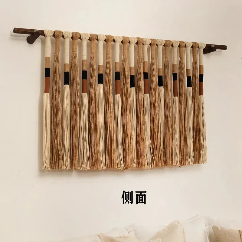 Bohemian design ethnic style hand-woven cotton rope fringed tapestry living room wall decoration home wall hanging