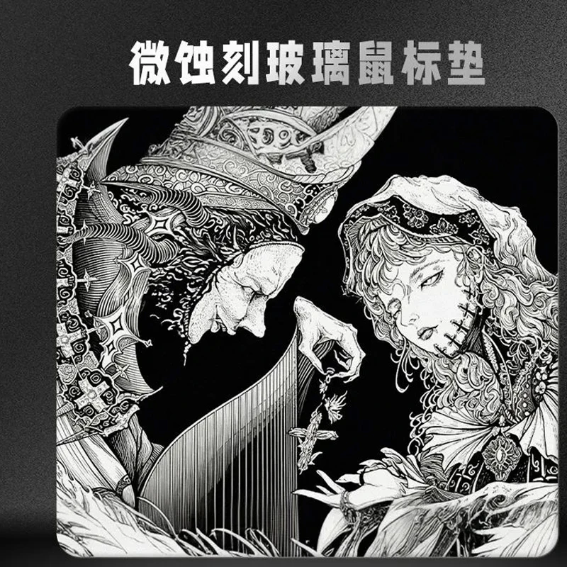 Glass Anime Mouse Pad Glass Mouse Pad Gaming Pad Smooth Frosted Surface Waterproof Desk Tempered Multiple 45x40 Size Optional