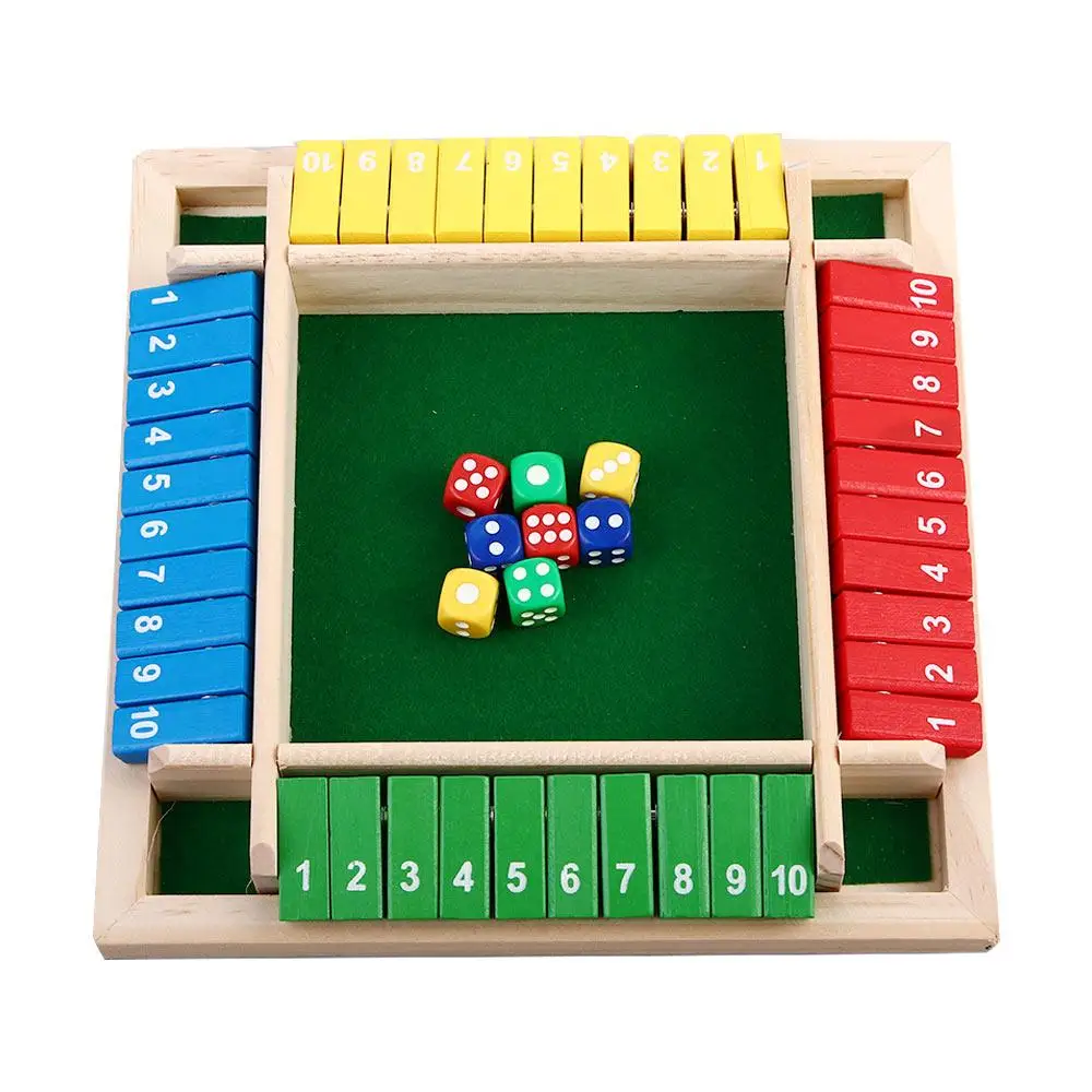 Jeu de dés en bois pour parents et enfants, jeu de société, cartes à rabat, jouets pour enfants, fermer la boîte, numéro