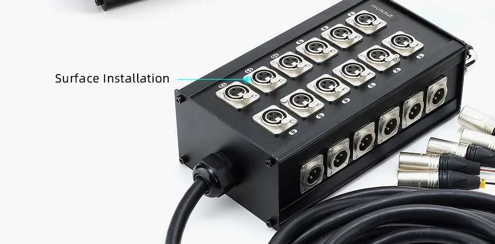 Mehrkanaliges Al-Legierungs-Kabel, Blanko-Kabelbox mit 16/24/32 Kanälen für Bühnen- und mobile Audioanwendungen, XLR-Stecker/Buchse Audiosignalkabel – Detail 11