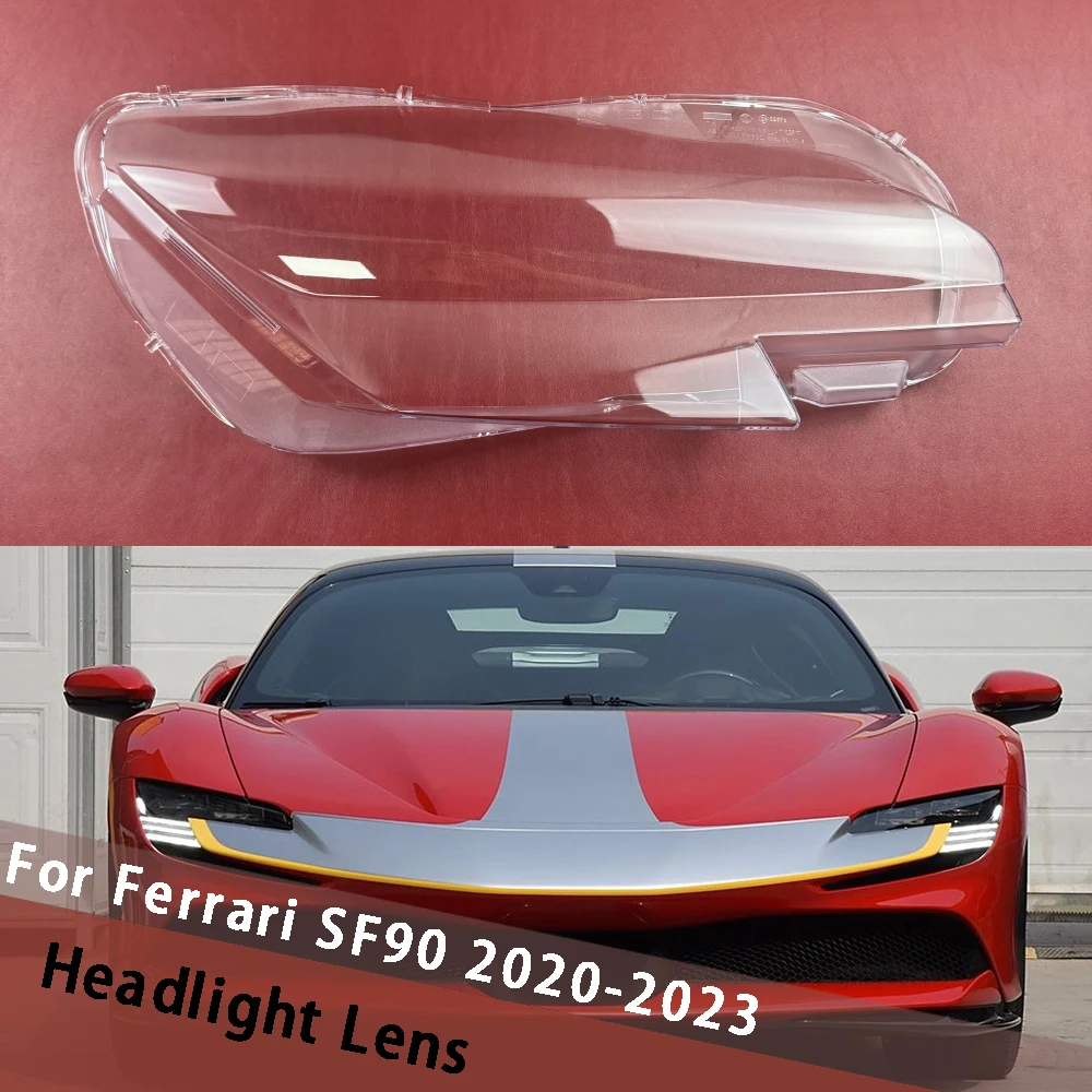 

For Ferrari SF90 2020-2023 Headlamp Cover Transparent Lamp Shade Headlight Shell Lens Plexiglass Replace Original Lampshade