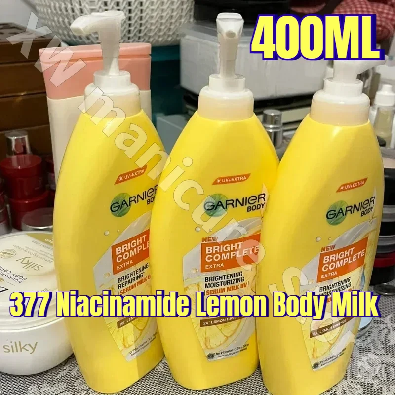 Garnier 377 Niacinamide Lemon Body Milk Brightens Skin Tone Relieve Dry Skin 400ML