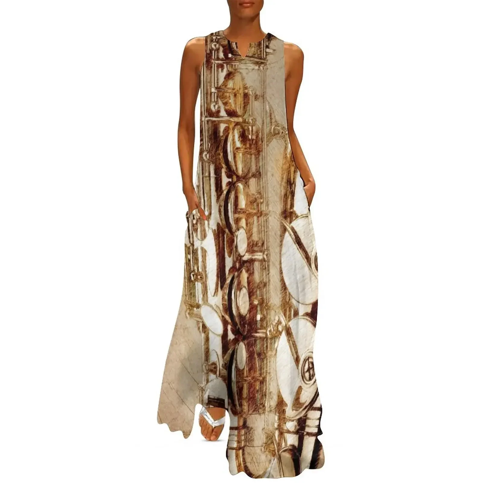 

Saxophone #saxophone #sax #music #art Long Dress elegant dresses plus sizes Woman clothes summer dress woman 2025 trendy Dress