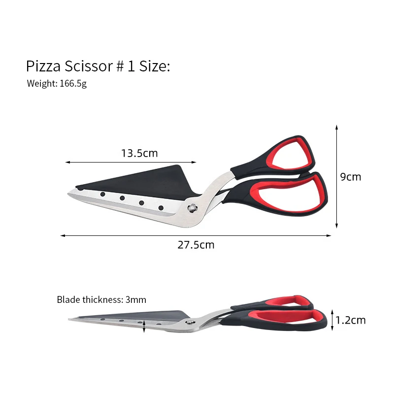 Professional Pizza Scissors Detachable Sharp Stainless Steel Blade Pizza Cutter Scissors Easy Cutting Pizza Spatula Slicer Tools