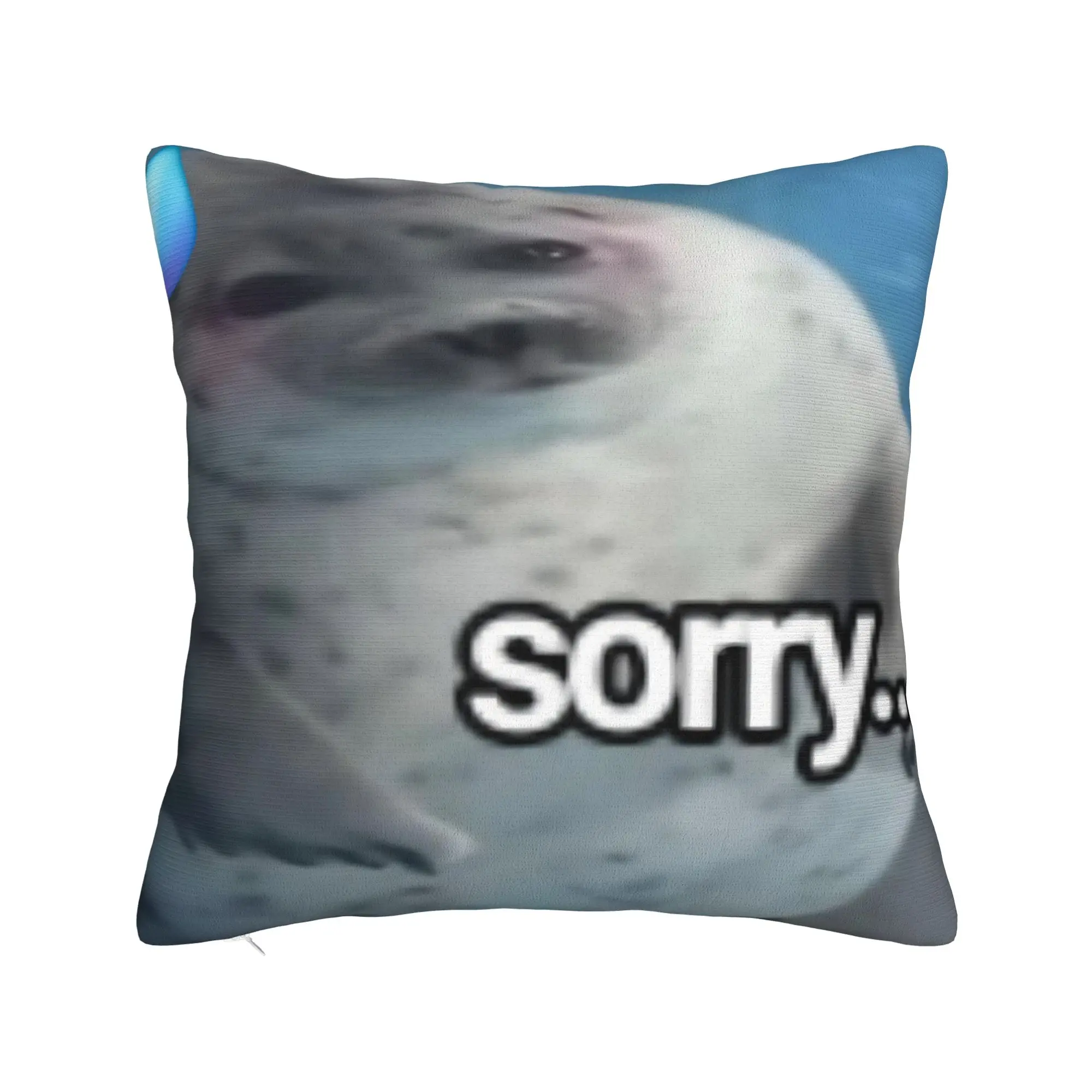 Seal Sea Meme Sorry Square Pillow Case  Cushion Covers Awesome Zipper Decorative Throw Pillow Case Cover for Home 18