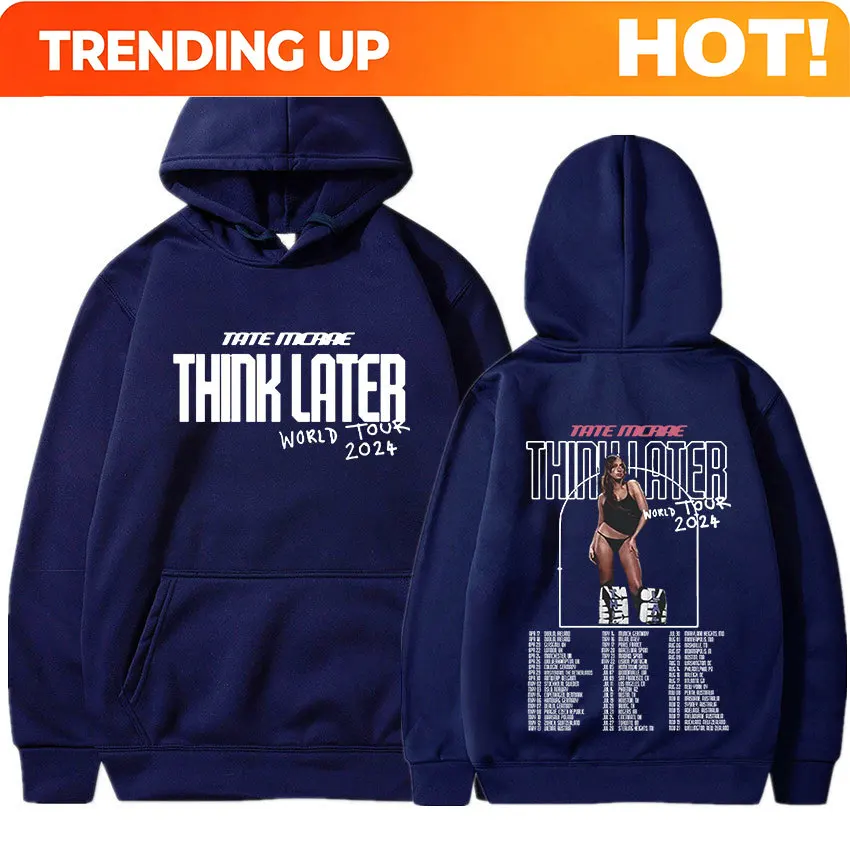 Tate Mcrae The Think Later World Tour – sweat-shirt à capuche pour hommes et femmes, sweat-shirt Vintage à la mode, pull surdimensionné à manches longues Harajuku