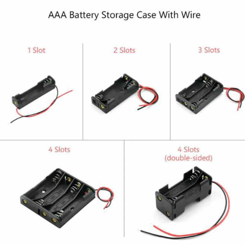 Caso Suporte Da Bateria AAA, Caixa De Armazenamento De Célula, Recipiente De Bateria, 1x, 2x, 3x, 4x