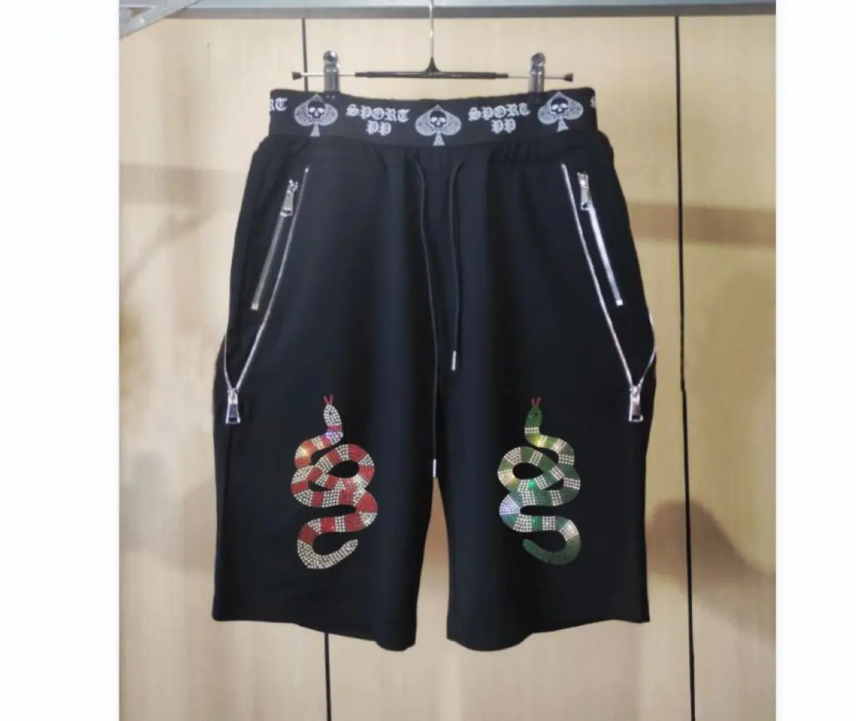 2024 black PP new style  summer short pants  PP Casual pants 0003