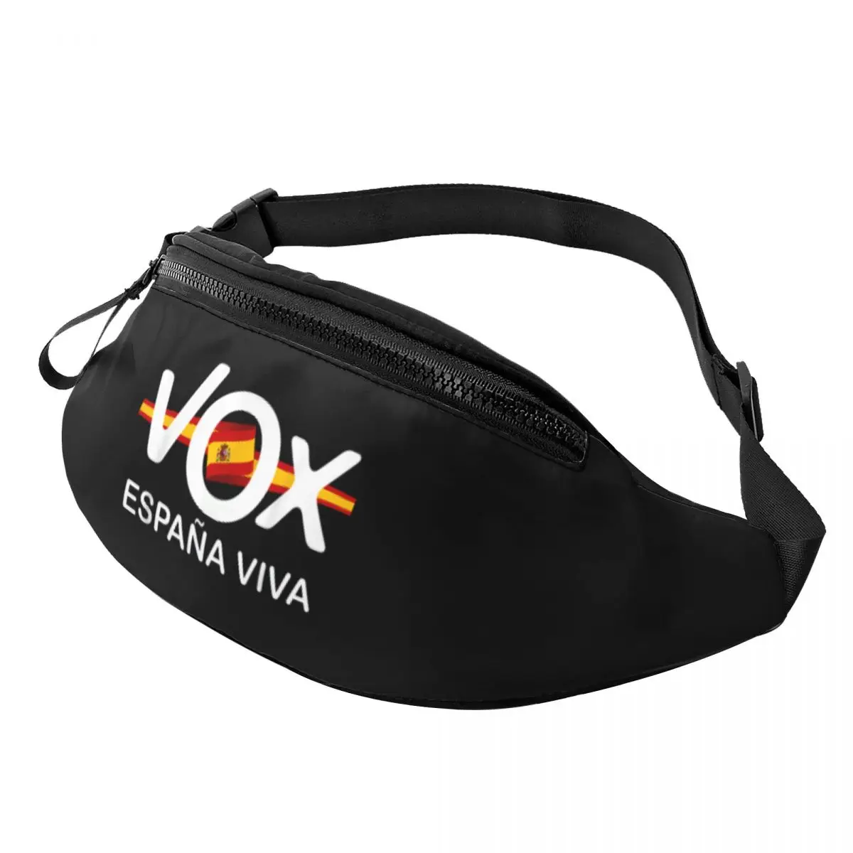 

Spain Flag Espana Viva Vox Fanny Bag Customized Crossbody Waist Pack Women Men Cycling Camping Phone Money Pouch