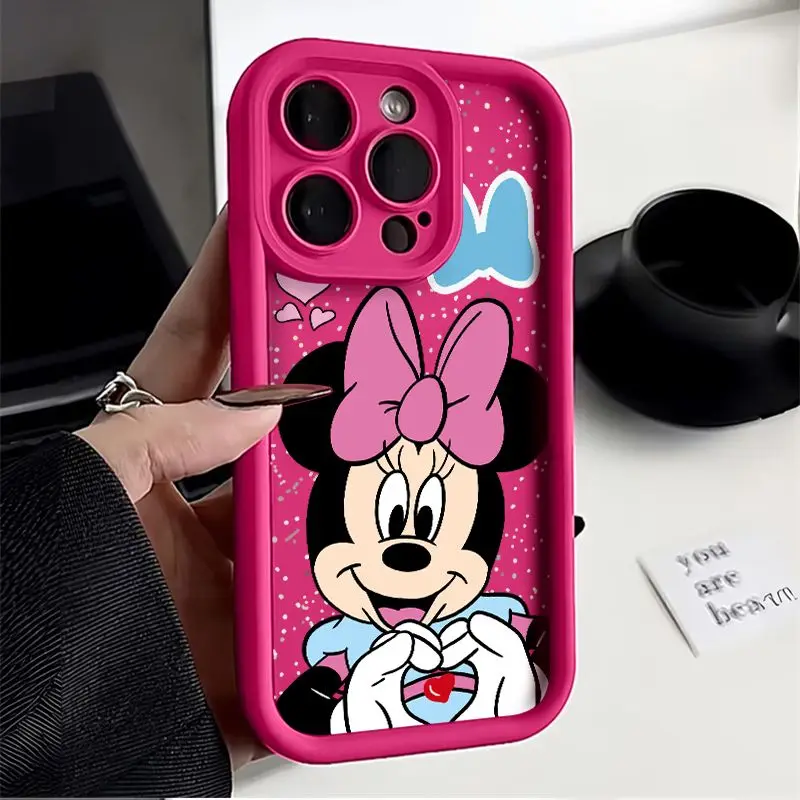 Disneys Mickeys Minnies Mouses Finger Heart Phone Case For iPhone 1615 14 13 12 11ProMax 78Plus XRXSMAX MINI Y2K Cute Back Cover