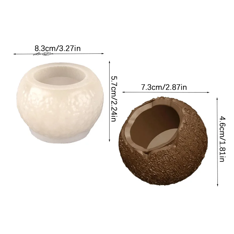 3D Simulation Coconut Shaped Silicone Mold for DIY Mousse Cake Dessert Chocolate Aromatherapy Candle Gypsum Soap Baking Mould - Image 6