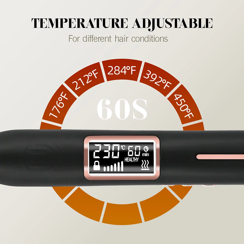 Mini Hair Straightener Curler Titanium Thin Plate Pencil Flat Iron For Short Hair Beard Pixie Cut Salon Styling Tool 100-240V view 5
